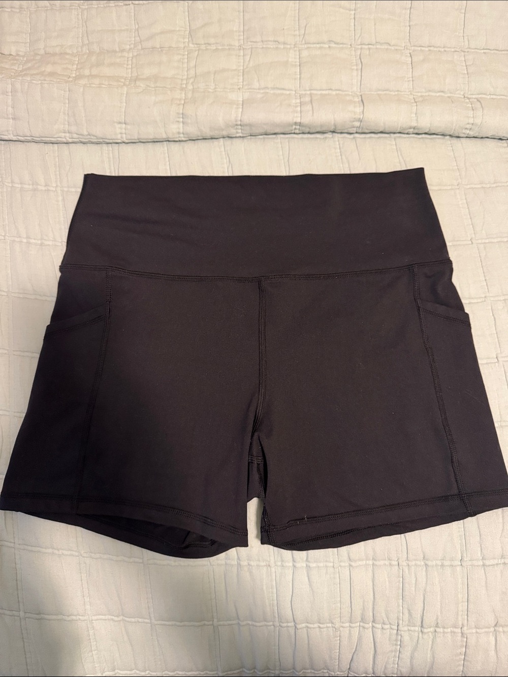 aerie Black High-Waist Athletic Shorts with Side Pockets